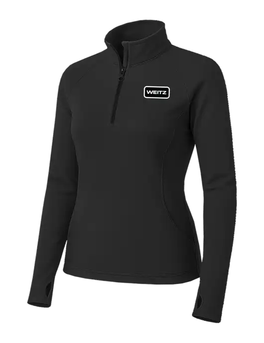 Charcoal Grey Womens Sport Wick Stretch 1/4 Zip Pullover w/Weitz Logo