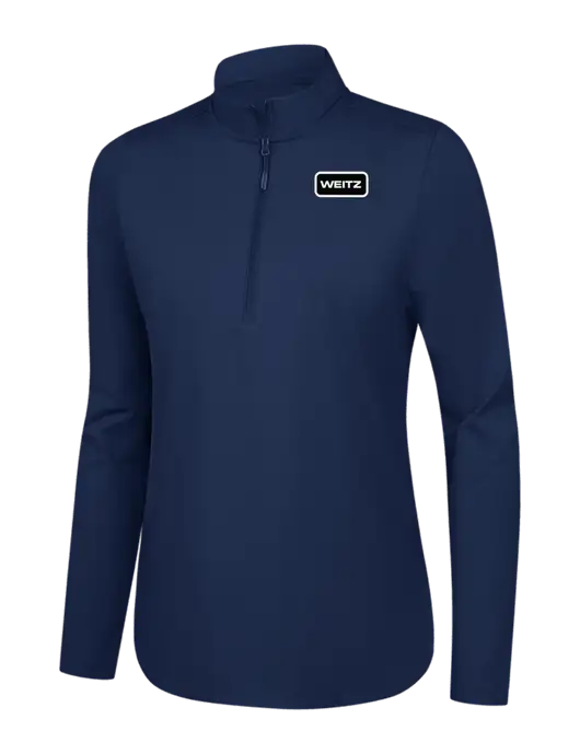  Womens Dark Navy C-FREE Double Knit 1/4-Zip w/Weitz Logo
