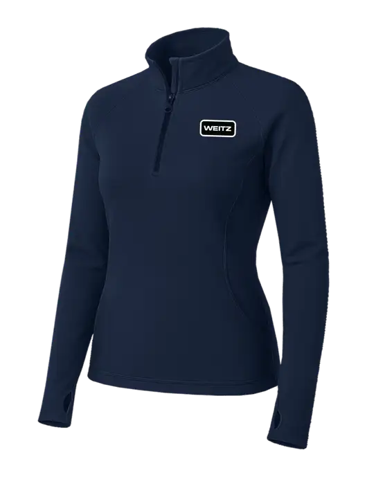 Navy Womens Sport Wick Stretch 1/4 Zip Pullover w/Weitz Logo