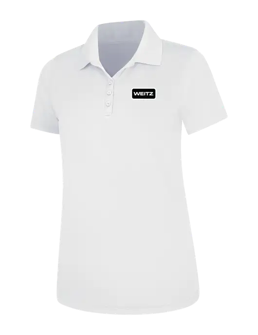 White Womens Dry Zone UV Mesh Polo w/Weitz Logo