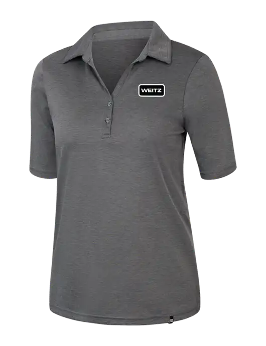TravisMathew Womens Black Heather Sunsetters Polo w/Weitz Logo