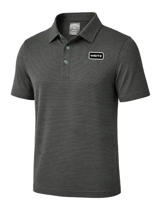 Callaway Black Fine Line Stripe Polo w/Weitz Logo