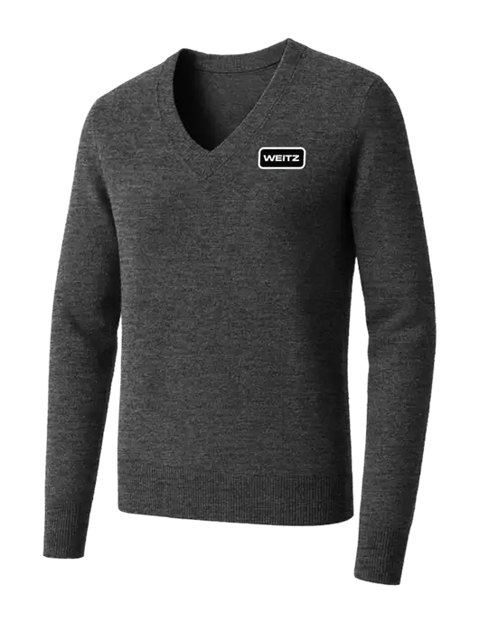 Brooks Brothers Womens Medium Grey Heather Washable Merino V-Neck Sweater w/Weitz Logo