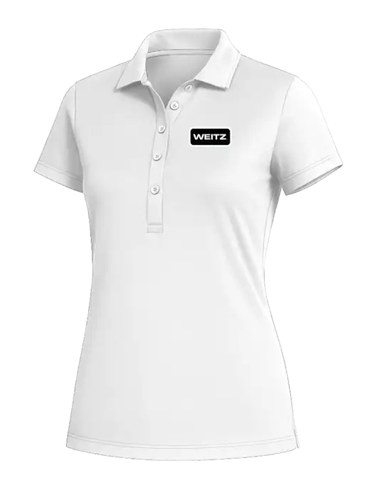 Fairway & Greene Womens White Claire Tech Polo w/Weitz Logo