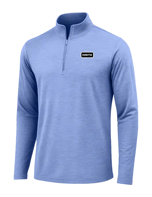 True Royal Heather Posicharge Tri-Blend Wicking 1/4 Zip Pullover w/Weitz Logo