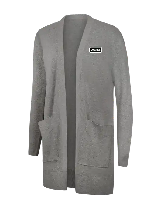 Mercer+Mettle Womens Light Grey Heather Open Front Cardigan Sweater w/Weitz Logo