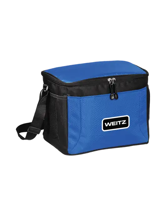 12 Can Twilight Blue/Black Cube Cooler  w/Weitz Logo