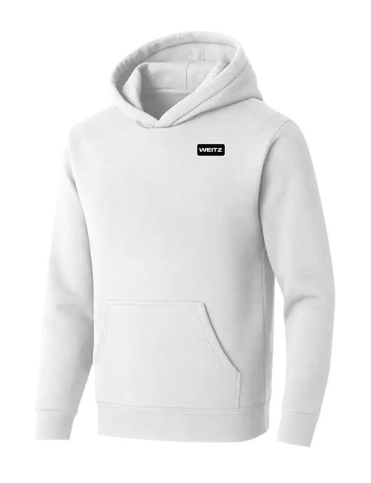 BELLA+CANVAS White Sponge Fleece Pullover Hoodie w/Weitz Logo