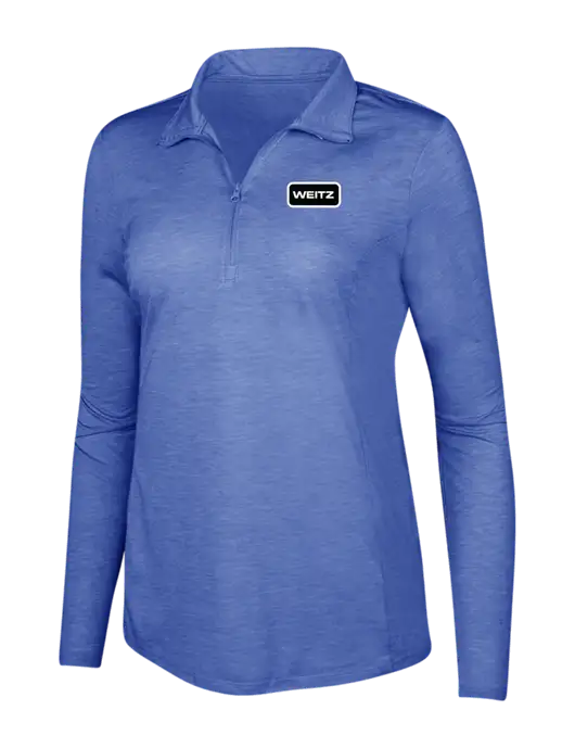 True Royal Heather Womens Posicharge Tri-Blend Wicking 1/4 Zip Pullover w/Weitz Logo