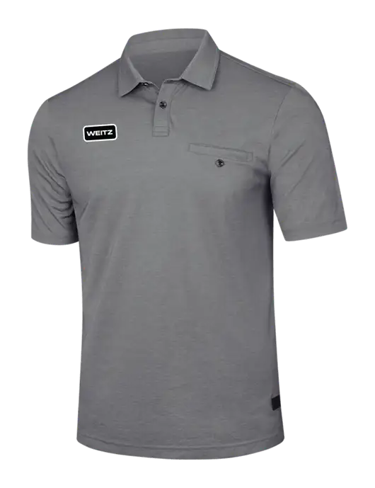 TravisMathew Medium Grey Heather Sunsetters Pocket Polo w/Weitz Logo