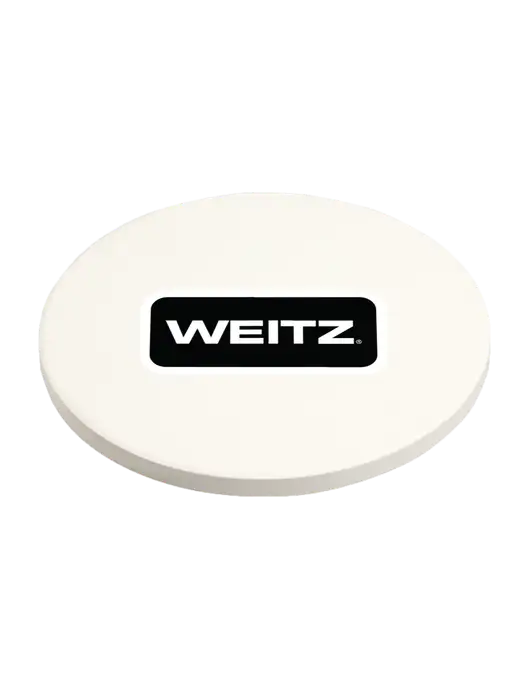 Absorbent White Coaster with Cork Base w/Weitz Logo