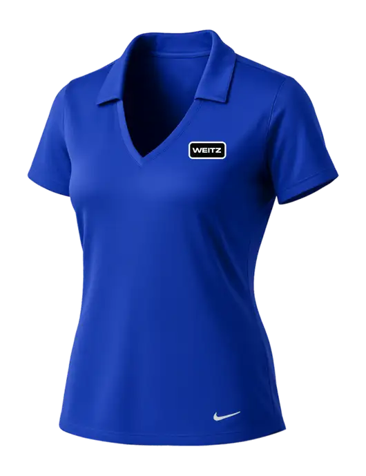 NIKE Dark Royal Womens Dri-Fit Vertical Mesh Polo w/Weitz Logo