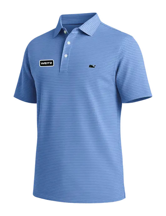 Vineyard Vines Bradley Light Royal Blue Stripe Sankaty Polo w/Weitz Logo