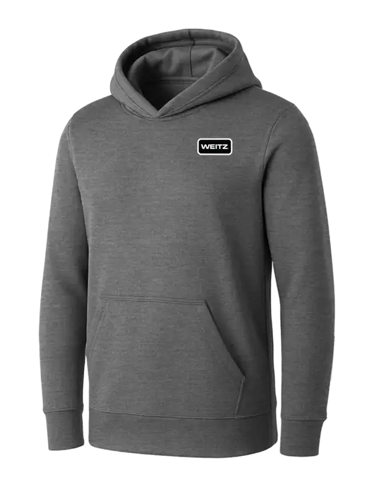 Womens Medium Grey Heather Core Fleece Pullover Hooded Sweatshirt w/Weitz Logo