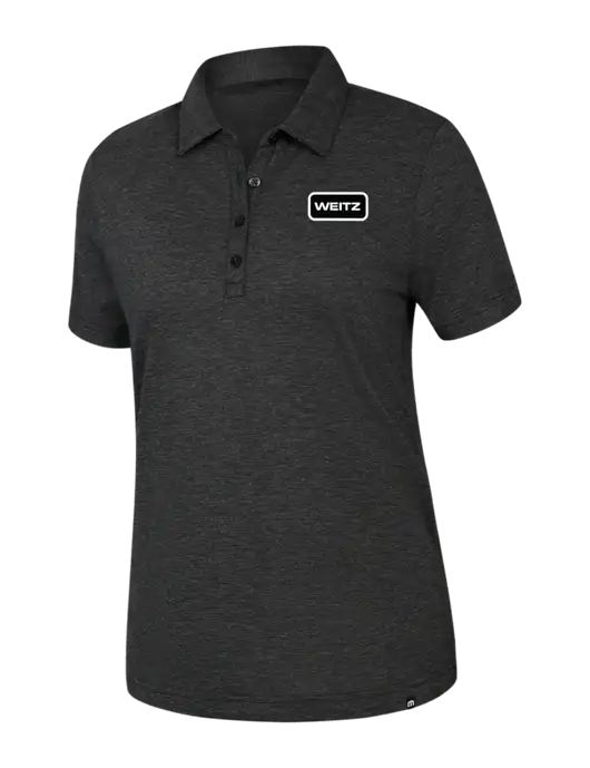 TravisMathew Womens Black Heather Sunnyvale Polo w/Weitz Logo