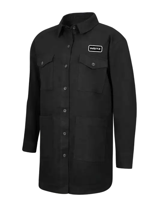 Mercer+Mettle Womens Black Long Sleeve Twill Overshirt w/Weitz Logo