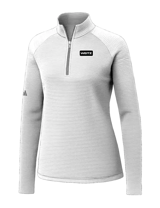 Adidas Womens White Spacer Quarter-Zip Pullover  w/Weitz Logo