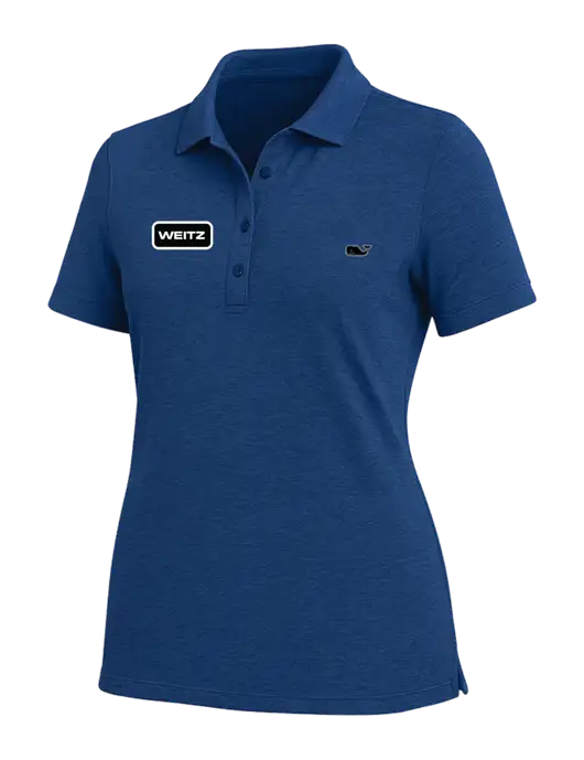Vineyard Vines Womens Light Navy Blue Edgartown Pique Polo w/Weitz Logo