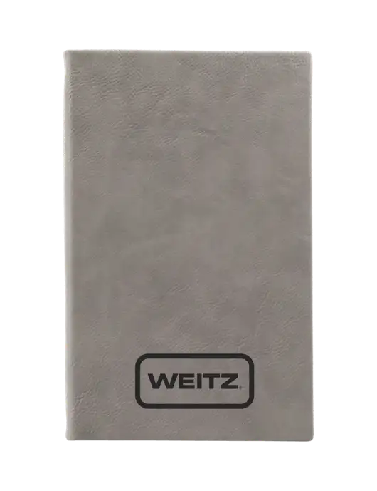 Grey Leatherette 5.25 x 8.25 Journal w/Weitz Logo