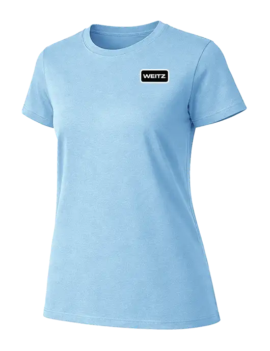 Womens Ring Spun Light Blue 4.5 oz T-Shirt w/Weitz Logo