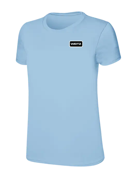 Womens Ring Spun Light Blue 4.5 oz T-Shirt w/Weitz Logo