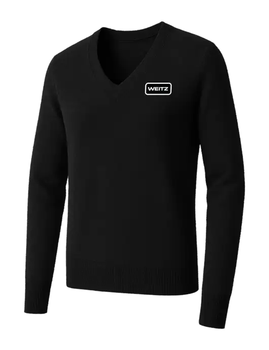 Brooks Brothers Womens Black Washable Merino V-Neck Sweater w/Weitz Logo