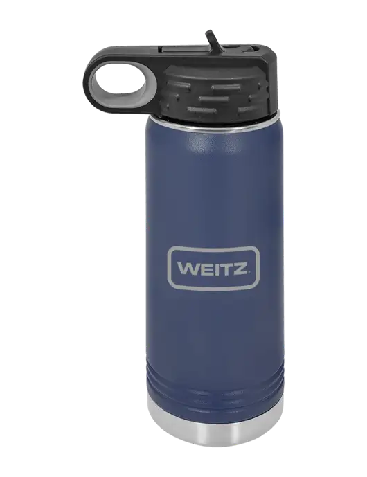 Polar Camel 20 oz Powder Coated Navy Vacuum Insulated Water Bottle w/Weitz Logo