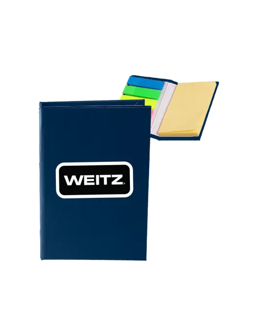Navy Micro Sticky Note Pad, 2 x 3.25 w/Weitz Logo