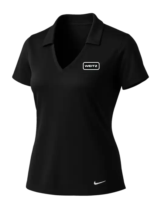 NIKE Black Womens Dri-Fit Vertical Mesh Polo w/Weitz Logo