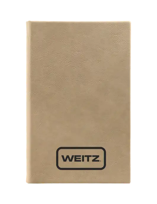 Tan Leatherette 5.25 x 8.25 Journal w/Weitz Logo