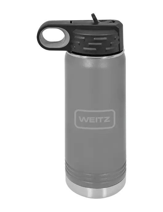 Polar Camel 20 oz Powder Coated Grey Vacuum Insulated Water Bottle w/Weitz Logo