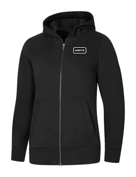 Womens Black Re-Fleece Full-Zip Hoodie w/Weitz Logo