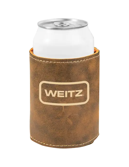 Rustic Leatherette Beverage Holder w/Weitz Logo