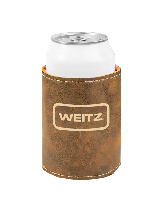 Rustic Leatherette Beverage Holder w/Weitz Logo