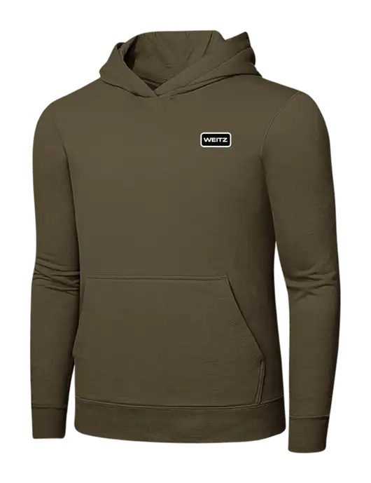 Coyote Brown 7.8 oz Ring Spun Hooded Sweatshirt w/Weitz Logo