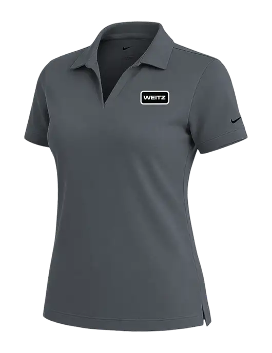 NIKE Dark Grey Womens Dri-Fit Micro Pique Polo w/Weitz Logo