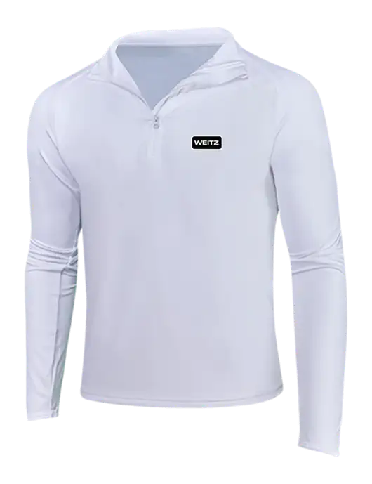 White Sport Wick Stretch 1/4 Zip Pullover w/Weitz Logo