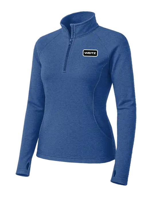 Royal Heather Womens Sport Wick Stretch 1/4 Zip Pullover w/Weitz Logo