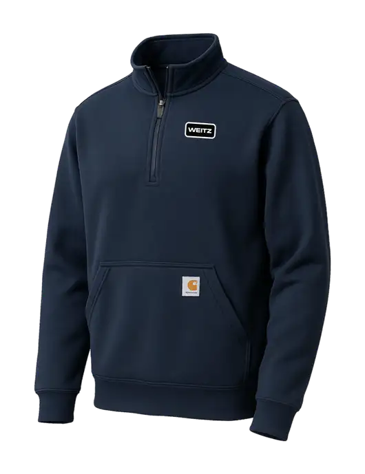 Carhartt Dark Navy Midweight 1/4-Zip Mock Neck Sweatshirt w/Weitz Logo