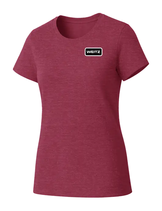 Womens Seriously Soft Heathered Cardinal T-Shirt w/Weitz Logo