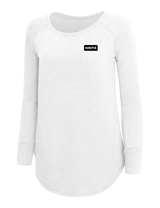 Womens Perfect Wide Collar Tunic Tri-Blend White 4.5 oz T-Shirt w/Weitz Logo
