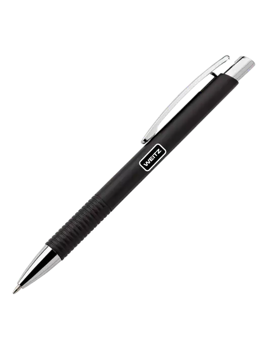 Malay Black Ballpoint Pen - Blue Ink w/Weitz Logo