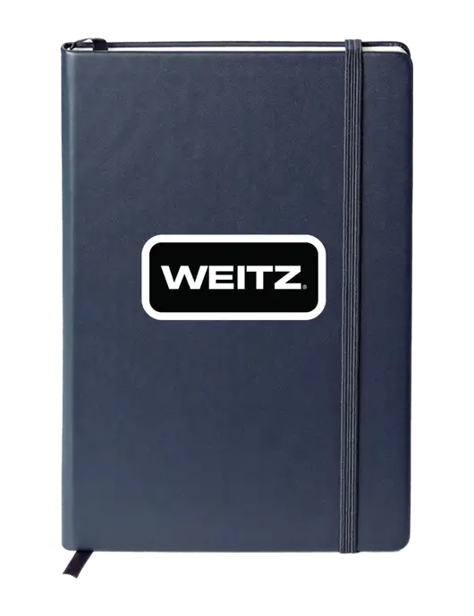 Neoskin Navy Hard Cover Journal 5.75 x 8.375 w/Weitz Logo