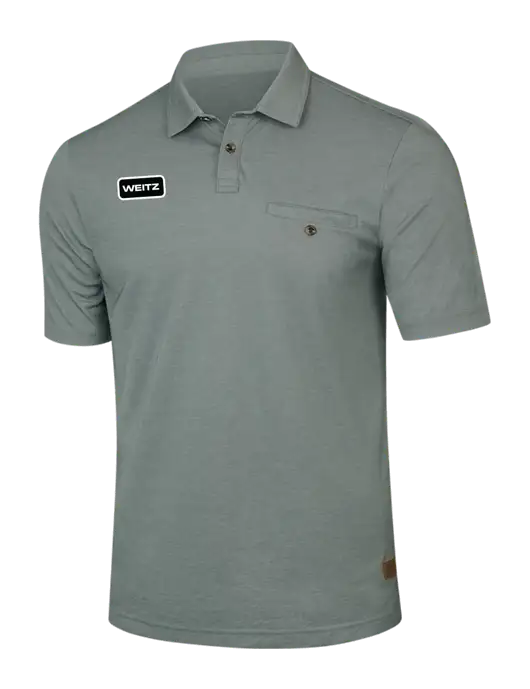 TravisMathew Dark Green Heather Sunsetters Pocket Polo w/Weitz Logo