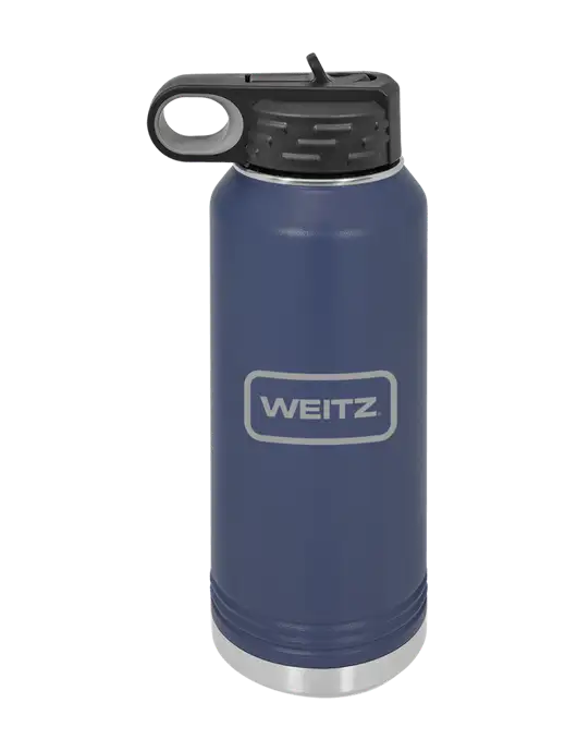 Polar Camel 32 oz Powder Coated Navy Vacuum Insulated Water Bottle w/Weitz Logo