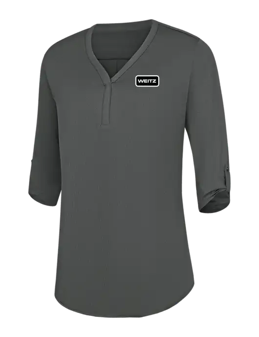 Womens Dark Grey City Stretch 3/4-Sleeve Tunic w/Weitz Logo