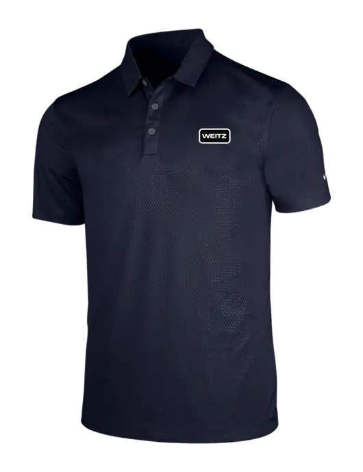 NIKE Dark Navy Dri-Fit Embossed Tri-Blade Polo w/Weitz Logo