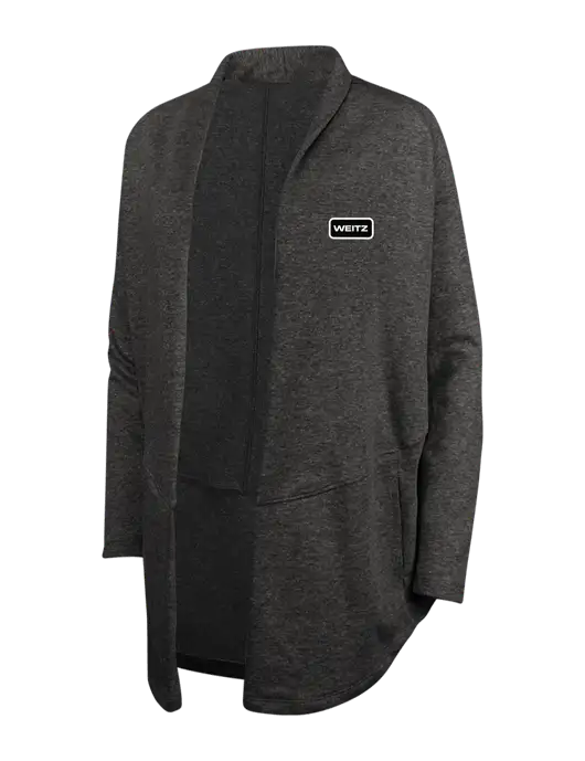 Charcoal Heather/ Medium Heather Grey Womens Interlock Cardigan w/Weitz Logo