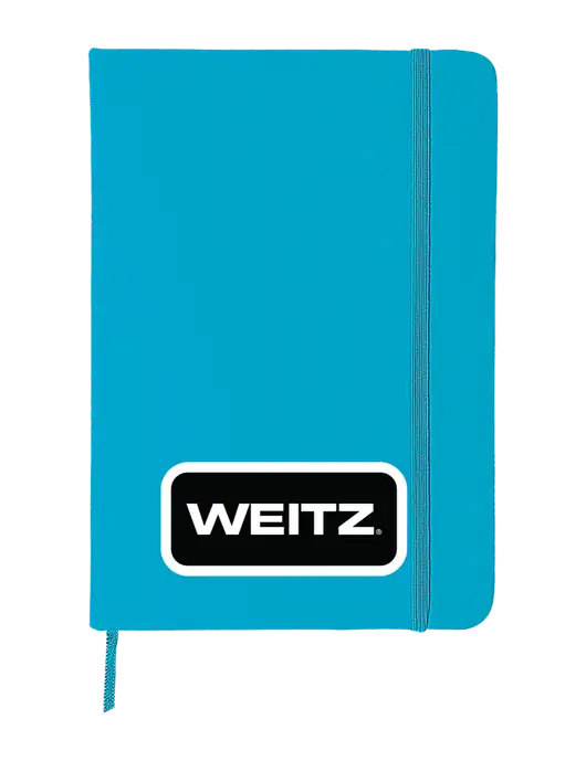Light Blue Comfort Touch Bound Journal 5" X 7" w/Weitz Logo