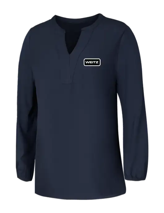 Mercer+Mettle Womens Navy Stretch Crepe 3/4 Sleeve Blouse w/Weitz Logo
